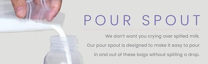 أكياس كيس الحليب ، مقاومة للماء ، مانعة للرائحة ، مقاومة للهواء ، عبوة ستاند سحاب منزلق 10