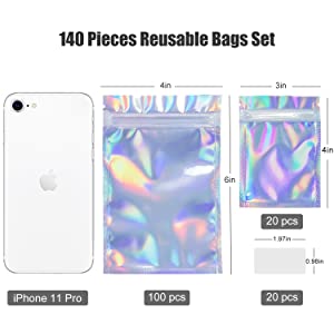 أكياس مايلر مقاومة للرائحة ، أكياس Zip lockk صغيرة من رقائق معدنية ، هدايا عيد الميلاد للهالوين ، قفل انزلاق الحقيبة 1