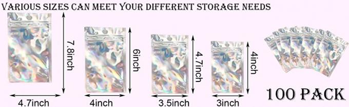 حقيبة مايلر مطبوعة بشعار مخصص ، حقيبة نافذة شفافة ملونة مختلفة ، حقيبة مايلر للتغليف من زيبلوك 0