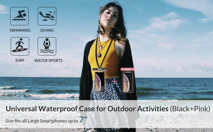 أكياس الهاتف مزدوجة السوستة ، حافظة مقاومة للماء ، الحجم العالمي ، حزمة الهواتف الذكية المقاومة للأوساخ والغبار 0