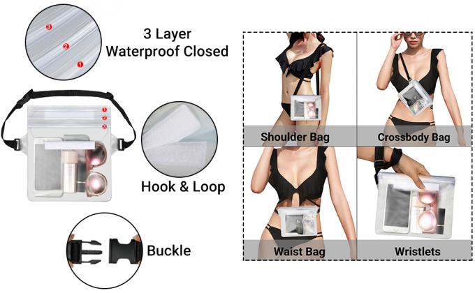 أكياس الهاتف مزدوجة السوستة ، حافظة مقاومة للماء ، الحجم العالمي ، حزمة الهواتف الذكية المقاومة للأوساخ والغبار 8