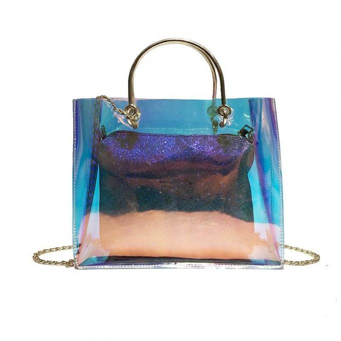 صديقة للبيئة نيون ملون بولي كلوريد الفينيل مستحضرات التجميل أدوات التجميل أدوات الزينة الجلد الحقيبة مقاوم للماء واضح الفينيل هدية حقيبة 3