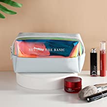 DAZZLING HOLOGRAPHIC ، حقيبة مستحضرات التجميل بالليزر PVC من مادة البولي يوريثان ، حقائب منظم المكياج ، محفظة جيلي ، أدوات الزينة المعلقة 0