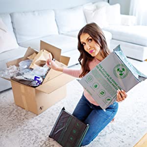 رسائل بريدية قابلة لإعادة التدوير مقاومة للماء ، رسائل بريدية صديقة للبيئة ، أكياس شحن للملابس ، تغليف مغلفات بريدية 6