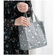 عبوة قماشية قطنية قابلة لإعادة الاستخدام ، حقيبة غداء ، رباط ، مبرد صندوق بينتو معزول ، حقيبة يد كبيرة 5