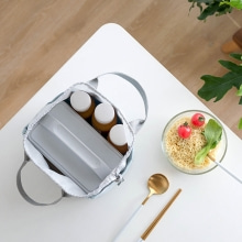 عبوة قماشية قطنية قابلة لإعادة الاستخدام ، حقيبة غداء ، رباط ، مبرد صندوق بينتو معزول ، حقيبة يد كبيرة 4