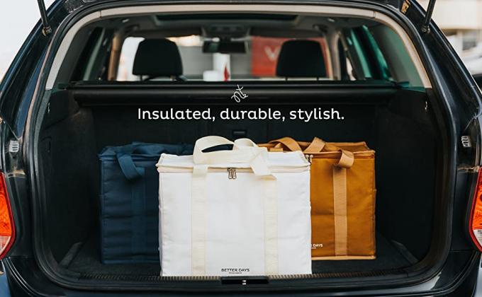 حقيبة تبريد للأطعمة والمشروبات الساخنة والباردة المجمدة - حقيبة معزولة للشاطئ والنزهات وأكياس التسوق للبقالة 7