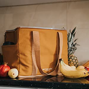 حقيبة تبريد للأطعمة والمشروبات الساخنة والباردة المجمدة - حقيبة معزولة للشاطئ والنزهات وأكياس التسوق للبقالة 4