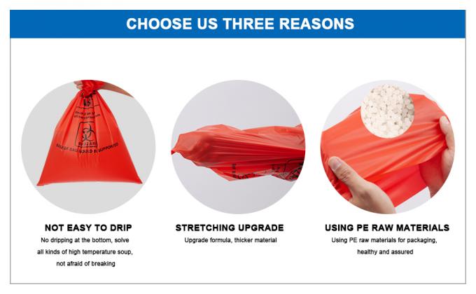 أكياس البولي بروبيلين للتخلص من المخاطر البيولوجية ، ملصق تحذير ، طباعة تعقيم ، أكياس نفايات برمز Biohazard 3