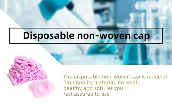 أغطية غطاء مطاطي ، أغطية رأس جراحية طبية يمكن التخلص منها ، غطاء موب غير منسوج منتفخ ، قبعة ممرضة شبكية الشعر 0
