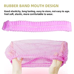 أغطية غطاء مطاطي ، أغطية رأس جراحية طبية يمكن التخلص منها ، غطاء موب غير منسوج منتفخ ، قبعة ممرضة شبكية الشعر 1