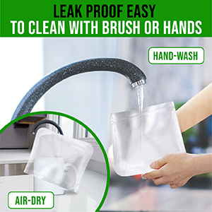 PEVA ، سيليكون ، أكياس طعام بالفريزر قابلة لإعادة الاستخدام للتخزين قابلة لإعادة الاستخدام ، حاوية غداء محكمة الإغلاق Zip lockk مانعة للتسرب 4