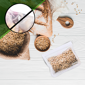 PEVA ، سيليكون ، أكياس طعام بالفريزر قابلة لإعادة الاستخدام للتخزين قابلة لإعادة الاستخدام ، حاوية غداء محكمة الإغلاق Zip lockk مانعة للتسرب 0