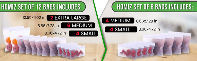 PEVA ، سيليكون ، أكياس طعام بالفريزر قابلة لإعادة الاستخدام للتخزين قابلة لإعادة الاستخدام ، حاوية غداء محكمة الإغلاق Zip lockk مانعة للتسرب 5