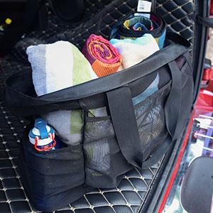 حقائب يد شبكية للشاطئ ، جيوب كبيرة جدًا ، حقيبة واق من المطر كبيرة الحجم ، أكياس شبكية ، جيوب منتجات البقالة 5