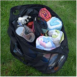 حقائب يد شبكية للشاطئ ، جيوب كبيرة جدًا ، حقيبة واق من المطر كبيرة الحجم ، أكياس شبكية ، جيوب منتجات البقالة 6