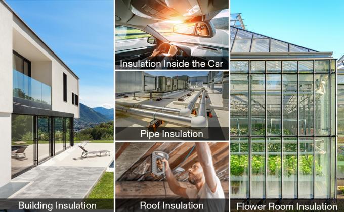 فيلم العزل الحراري المدعوم برقائق الفوم للبناء ، لوح الحاجز الحراري المتطاير ، غلاف الأنابيب ، سقف المبنى 2