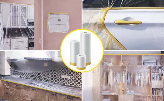 مجموعة فيلم اخفاء لفة السيارات ، طقم صينية الطلاء ، لاصق مسبقًا ، أغطية أغطية ، غطاء حماية أثاث السيارة 17