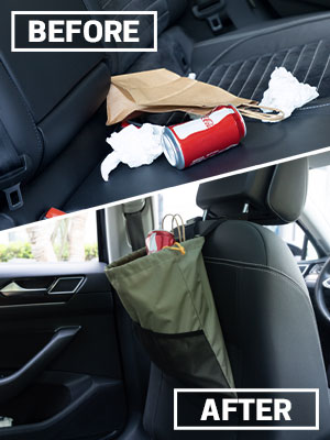 حقيبة تخزين قمامة السيارة ، جيوب تخزين مانعة للتسرب منظم قابل للطي ومحمول ومقاوم للماء 17