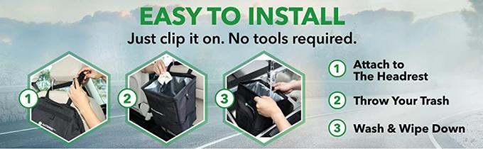 حقيبة تخزين قمامة السيارة ، جيوب تخزين مانعة للتسرب منظم قابل للطي ومحمول ومقاوم للماء 9