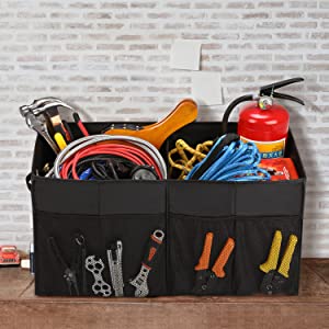 منظم صندوق السيارة لسيارات الدفع الرباعي ، سعة كبيرة قابلة للتوسيع ، منظم تخزين صندوق الأمتعة القوي ، قاعدة غير قابلة للانزلاق 18