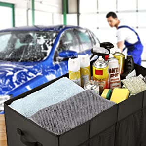 منظم صندوق السيارة لسيارات الدفع الرباعي ، سعة كبيرة قابلة للتوسيع ، منظم تخزين صندوق الأمتعة القوي ، قاعدة غير قابلة للانزلاق 19