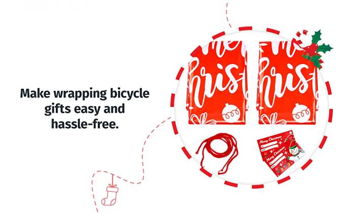 حقيبة دراجة ضخمة للهدايا من جامبو ، مقاس كبير للخدمة الشاقة ، كبير جدًا جامبو ، أكياس تغليف هدايا عيد الميلاد 0