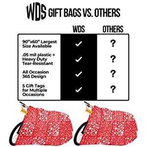 حقيبة دراجة ضخمة للهدايا من جامبو ، مقاس كبير للخدمة الشاقة ، كبير جدًا جامبو ، أكياس تغليف هدايا عيد الميلاد 6