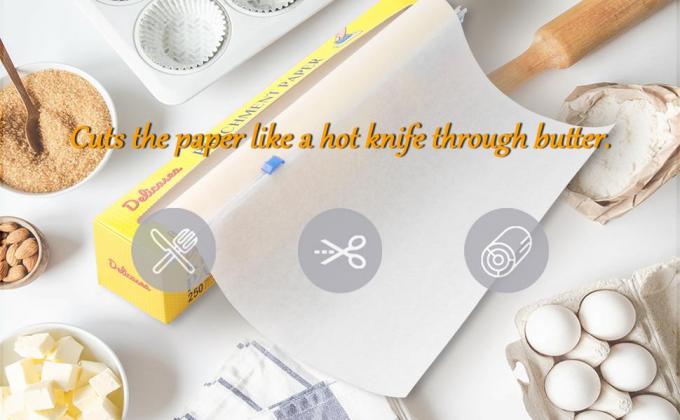 لفة ورق البرشمان ، لفة ورق الخبز الشرائح للطبخ ، التحميص ، مقاومة الشحوم ، ورق التغليف ، الشيف 6