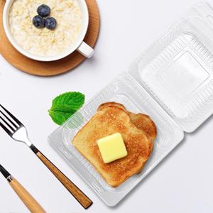 عبوة سلطة قابلة للطي ذات مفصلات صدفيّة ، علبة غداء مقسمة للوجبات الجاهزة 8