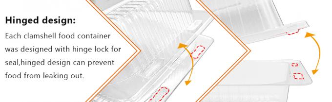 عبوة سلطة قابلة للطي ذات مفصلات صدفيّة ، علبة غداء مقسمة للوجبات الجاهزة 6