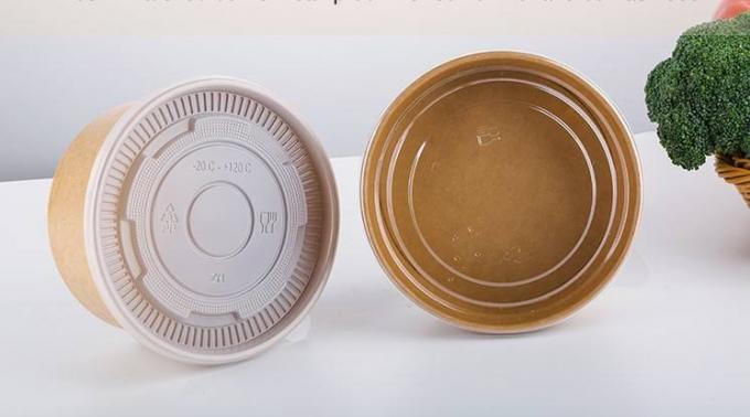 صديقة للبيئة ، مقاومة للزيت ، سلطة حساء الأرز وعاء المعكرونة ، لب الخيزران ، يمكن التخلص منها ، غطاء وعاء ورق كرافت 12