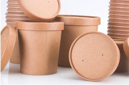 صديقة للبيئة ، مقاومة للزيت ، سلطة حساء الأرز وعاء المعكرونة ، لب الخيزران ، يمكن التخلص منها ، غطاء وعاء ورق كرافت 13