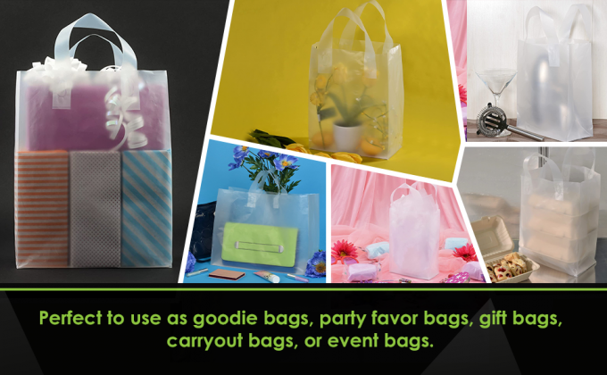 مقابض دائرية ، وأكياس التسوق مع قاع مجمعة من الورق المقوى ، وأكياس البيع بالتجزئة للبضائع المتجمدة ، والهدايا ، والبوتيكات 1