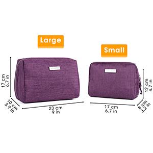 منظم مستحضرات التجميل للعناية بالبشرة والمكياج للسفر ، حقيبة أدوات الزينة ، حقيبة من القماش الخشن قابلة للطي ، مقصورات تخزين متعددة 10