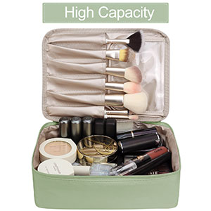 منظم مستحضرات التجميل للعناية بالبشرة والمكياج للسفر ، حقيبة أدوات الزينة ، حقيبة من القماش الخشن قابلة للطي ، مقصورات تخزين متعددة 1