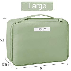 منظم مستحضرات التجميل للعناية بالبشرة والمكياج للسفر ، حقيبة أدوات الزينة ، حقيبة من القماش الخشن قابلة للطي ، مقصورات تخزين متعددة 0