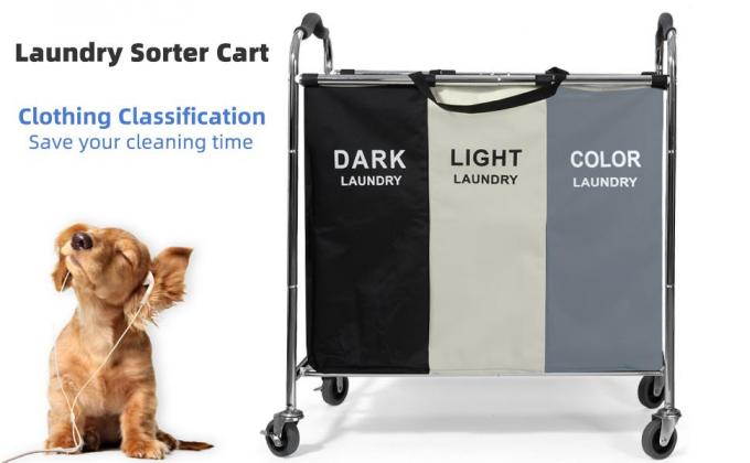 حقيبة غسيل ، سلة فرز غسيل قابلة للطي ، مقصورات متعددة ، تخزين ملابس غرفة النوم ، سلة غسيل 0