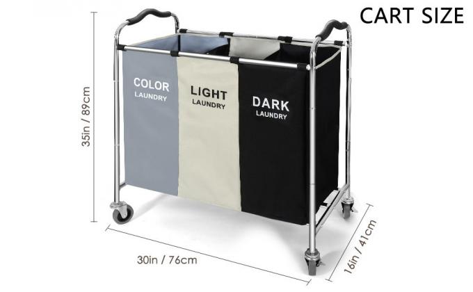 حقيبة غسيل ، سلة فرز غسيل قابلة للطي ، مقصورات متعددة ، تخزين ملابس غرفة النوم ، سلة غسيل 4
