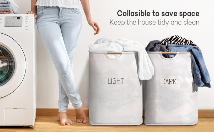 سلال غسيل بمقابض سهلة الحمل ، سلة غسيل ، صناديق غسيل قابلة للطي ، حمام غرفة غسيل عائلية 12