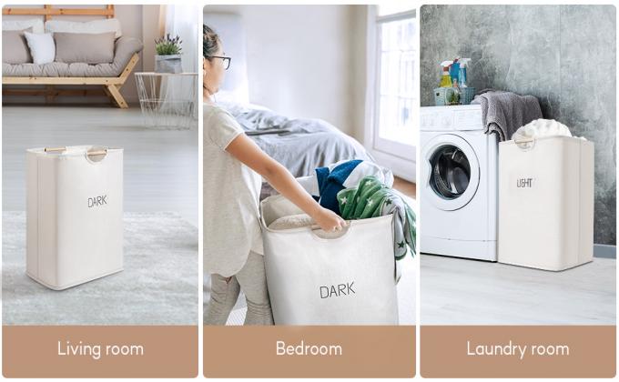سلال غسيل بمقابض سهلة الحمل ، سلة غسيل ، صناديق غسيل قابلة للطي ، حمام غرفة غسيل عائلية 18