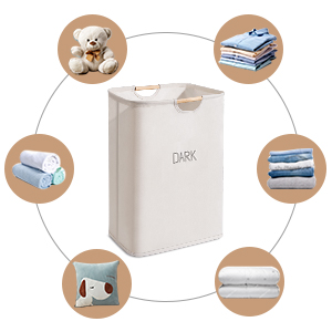 سلال غسيل بمقابض سهلة الحمل ، سلة غسيل ، صناديق غسيل قابلة للطي ، حمام غرفة غسيل عائلية 13
