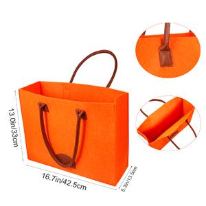 أكياس البقالة أكياس التسوق البيئية القابلة لإعادة الاستخدام الكبيرة المصنوعة من نسيج اللباد ، حقائب السفر الأنيقة باللون الرمادي 1