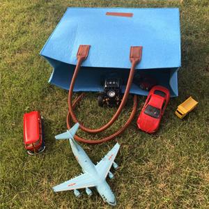 أكياس البقالة أكياس التسوق البيئية القابلة لإعادة الاستخدام الكبيرة المصنوعة من نسيج اللباد ، حقائب السفر الأنيقة باللون الرمادي 2