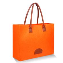 أكياس البقالة أكياس التسوق البيئية القابلة لإعادة الاستخدام الكبيرة المصنوعة من نسيج اللباد ، حقائب السفر الأنيقة باللون الرمادي 6