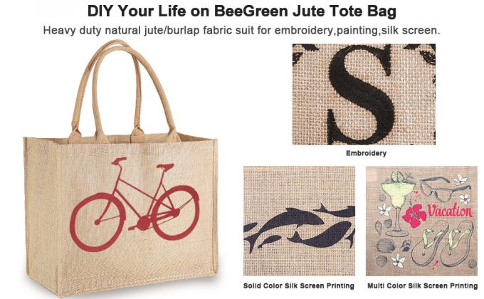 حقائب حمل من الخيش بالجملة مغلفة بالجوت الداخلي حقيبة حمل مجمعة كاملة مع جيب داخلي بسحاب ، مشغولات فنية ذاتية الصنع 5