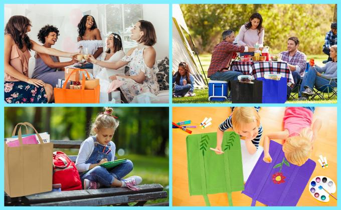 حمل بقالة الأقمشة غير المنسوجة ، مقبض التسوق الثقيل الثقيل ، أكياس المطبخ القابلة لإعادة الاستخدام 3