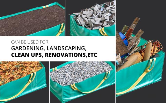 أكياس تخطي كبيرة ، حقيبة قمامة ، أكياس نفايات بناء قابلة للطي وقابلة لإعادة الاستخدام ، متعددة قابلة لإعادة الاستخدام ، مقاومة للدموع 9