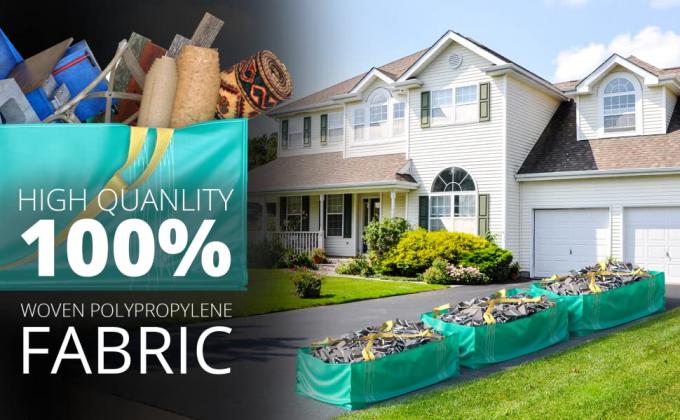 أكياس تخطي كبيرة ، حقيبة قمامة ، أكياس نفايات بناء قابلة للطي وقابلة لإعادة الاستخدام ، متعددة قابلة لإعادة الاستخدام ، مقاومة للدموع 11